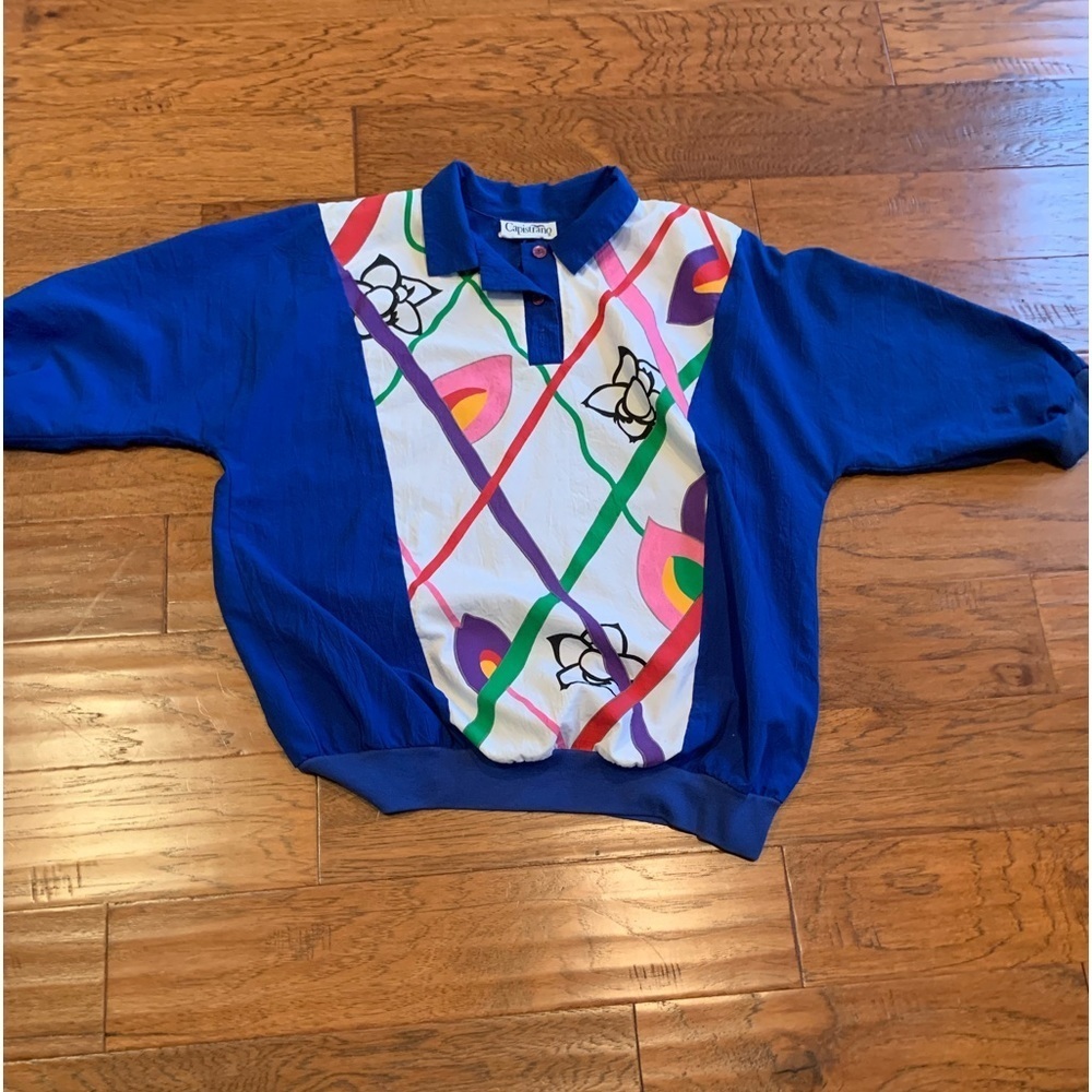 Capistrano Vintage Blue and White Pullover Top - Picture 2 of 8